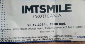 Predam 1 listok na koncert IMT Smile - 2