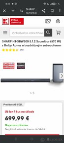 Predám sound bar Sharp - 2