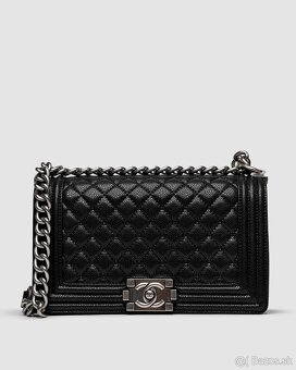 Kabelka Chanel Medium Boy Black/Silver Caviar RHW - 2