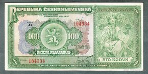 Staré bankovky 100 korun 1920 pěkný stav  - 2