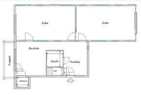 2 izbový veľkometražny byt 61m2 prechodný Ladoveň - 2