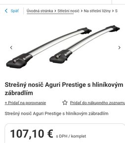 Predám strešné priečky nosič AGURI - 2