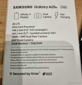 SAMSUNG GALAXY A20E - 5.8" 3GB RAM - 32GB ROM - 2