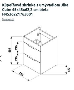 JIKA CUBE UMÝVADLO SO SKRINKOU NOVÉ - 2