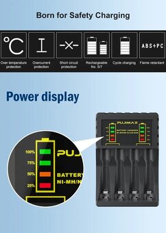 USB nabijacka pre 4x AA/AAA baterie - 2