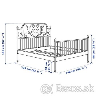 Ikea kovová posteľ 140x200 - 2