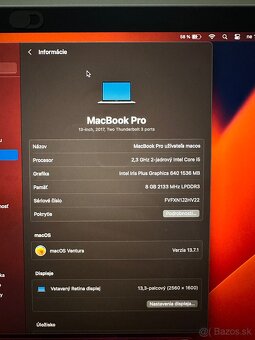 Predám Macbook Pro 2017 - 2