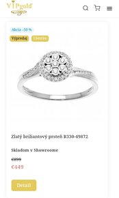 Zlatý briliantový prsteň R330-49872 - 2