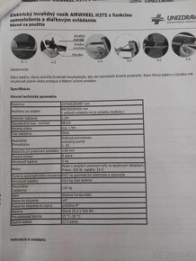 Elektrický invalidný vozík AIRWHEEL H3TS s diaľ. ovládaním - 2