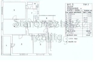 4izb,146m2,čiastočná,3/4posch.,”Vojenský byt” - 2