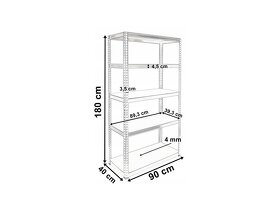 Predam pozinkovane regale 180x90x40 NOVE - 2