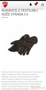 NOVE nenosene moto rukavice DUCATI goretex velkost 9 - 2