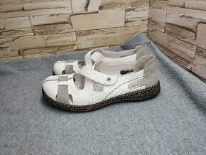 Rieker 42 - dámske kožené biele topánky - 2