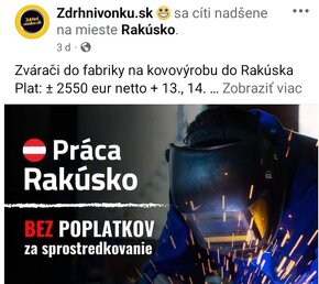 Rakúsko: Kuchári,čašníci, montéri, lešenári,elektrikári.... - 2