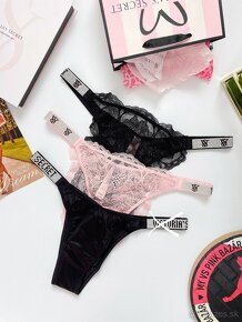 Victoria’s Secret luxusne shine strap brazilky nohavičky M - 2