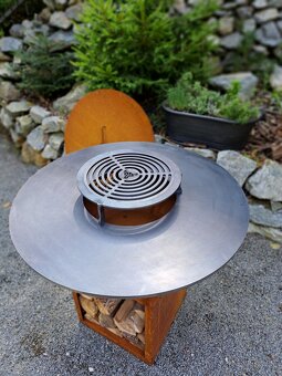 Ohniskovy gril 100cm corten - 2