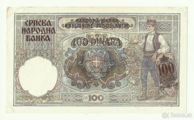 100 dinara 1929(41) Srbsko - 2