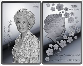 LADY DIANA k 60. narodeninám diamantovej edície 5 oz striebo - 2