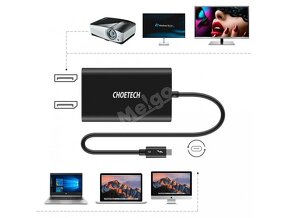 2x Thunderbolt to DisplayPort Adapter CHOETECH, USB-C, NOVÝ - 2