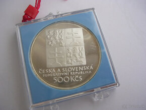 Ag 500 Kčs 1993 Československý tenis Proof len 1162 ks - 2