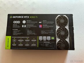 MSI GeForce RTX 4060 Ti VENTUS 3X 8G OC čisto nová - 2