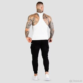 Tielko Stringer Tank Top White - GymBeam (pošpinené,L) - 2