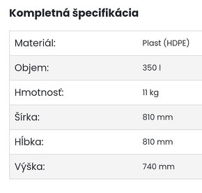 Úplne nový 350 litrový,plastový kompostér - 2