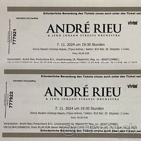 2 listky andre rieu 7.11.2024 o 19:30 bratislava - 2