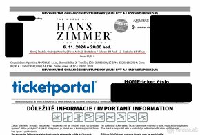 THE WORLD OF HANS ZIMMER 2x tickets - 2