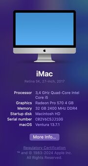 Predám iMac Retina 5K 27" 2017 - 2