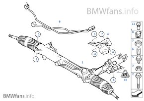 Hydraulický hrebeň riadenia BMW E60 rad 5 - 2