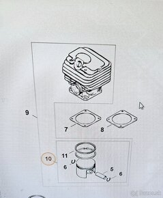 Piest na pílu Stihl 038, MS 380, 381, priemer 52 mm - 2