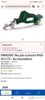 PARKSIDE® Aku píla na konáre PASA 20-Li C2 – bez akumulátora - 2