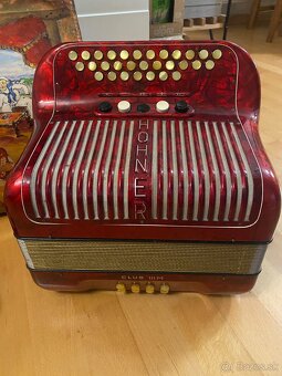 Heligonka Hohner Club lllM 3hlas CF + Remene + Kufor - 2