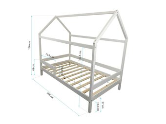 Detska postel domček + matrac - 2
