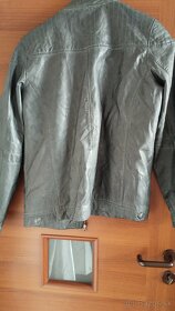 Kožená bunda sivá a čierna - 2
