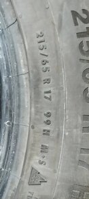 Predám 2 zimné pneumatiky 215/65 R17 99H Continental - 2