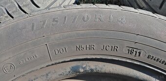 Predám letné pneu na diskoch 175/70 R14 - 2