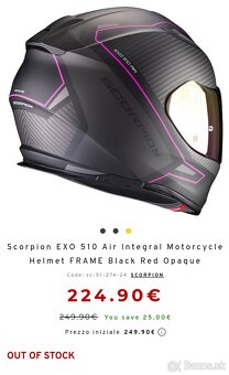 nova damska moto prilba SCORPION velkost 58 cm / M - 2