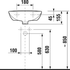 Jika Zeta umývadlo 40cm s otvorom - 2