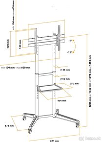 Stojan na TV AlzaErgo TV TC310B 37 - 70" na kolieskach - 2