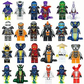 NINJAGO sada 24 ks postaviciek+zbrane - 2