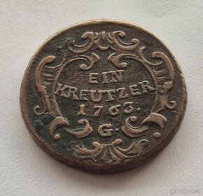 1 Grajciar 1763 G Mária Terézia, vzácny - 2