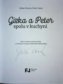 Gizka Oňová - Gizka a Peter spolu v kuchyni + podpis - 2