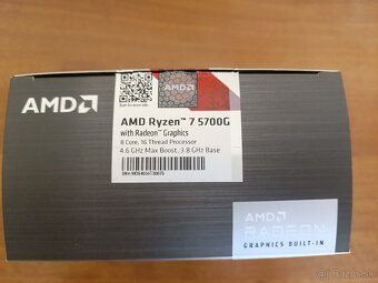 AMD RYZEN 7 5700G, 8/16, 4.6Ghz, AM4, záruka - 2