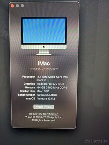 27 " Imac 5K retina 3,4ghz 4 core i5, 64 RAM , 4tb SSD - 2