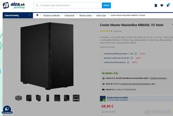 Predám skrinku COOLERMASTER MasterBox MB600L V2 - 2