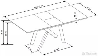Kovová podnož stola, rozkladacia - 2