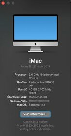 Apple iMac 27, 2019, Intel Core i9, CTO - 2