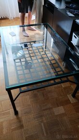 Ďakujem kovový konf.stol IKEA so sklom cierny - 2